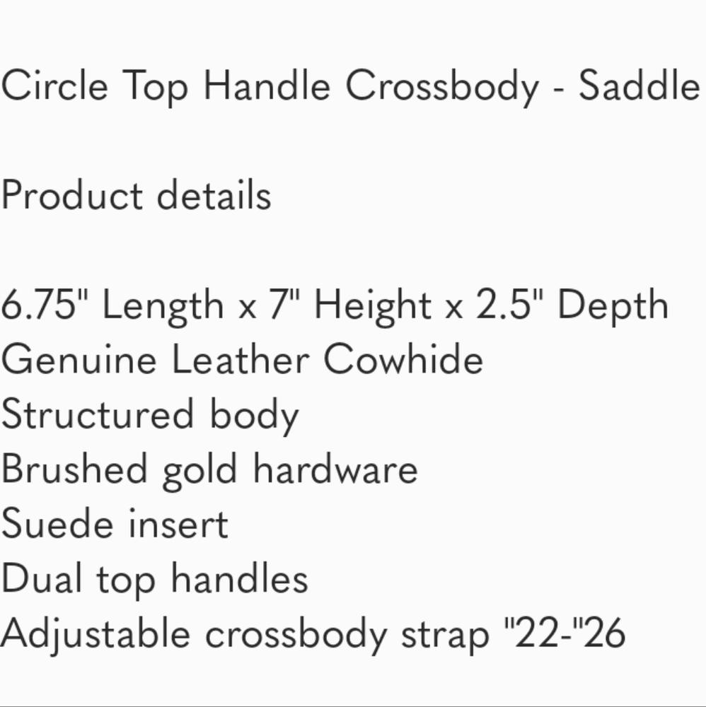 Circle Top Handle Crossbody - Saddle - Picture 7 of 7